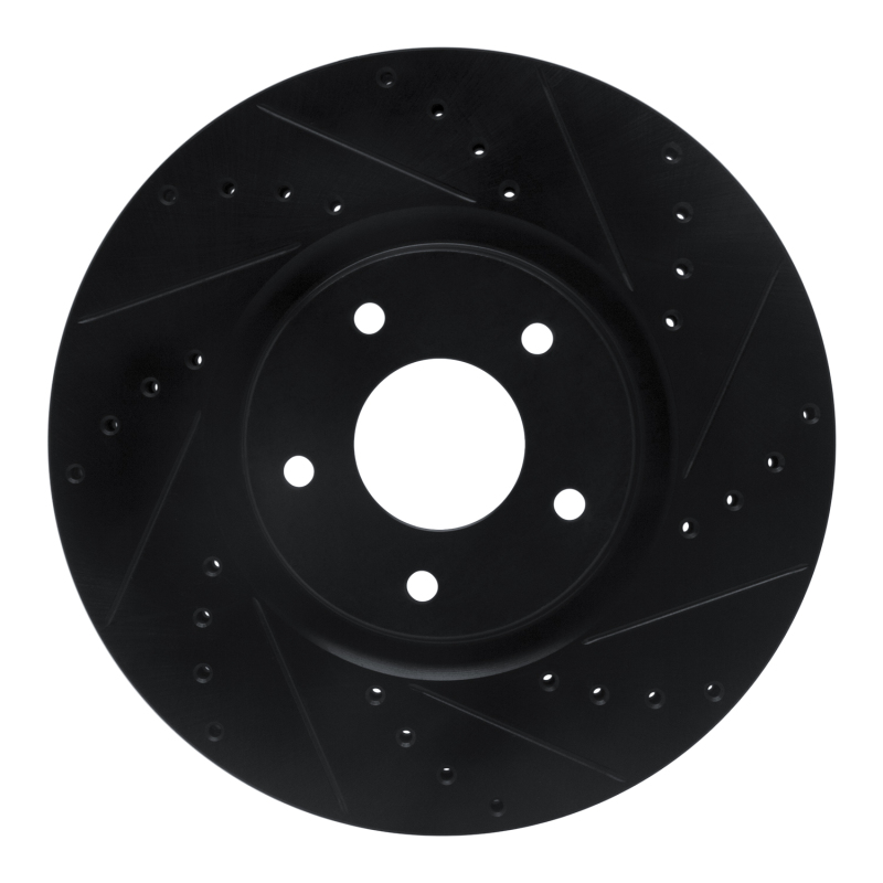 Nissan Sentra Brake Rotor (1) - Front Right - R1 Concepts - R1 Drilled & Slotted - Black - `07-`17